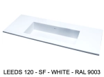 Plan vasque lavabo sur mesure : L 130 à 201 x P 40 à 51 cm, finition lisse mate, 10 couleurs au choix, Anti bactérien, résine Akrytan® teinté dans la masse, Livraison Offerte.